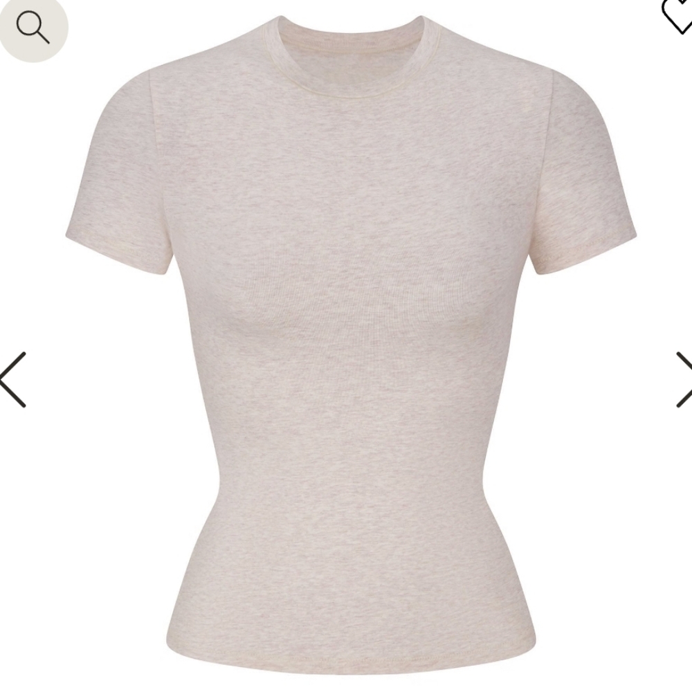 SKIMS - COTTON JERSEY T-SHIRT (HEATHER OATMEAL)